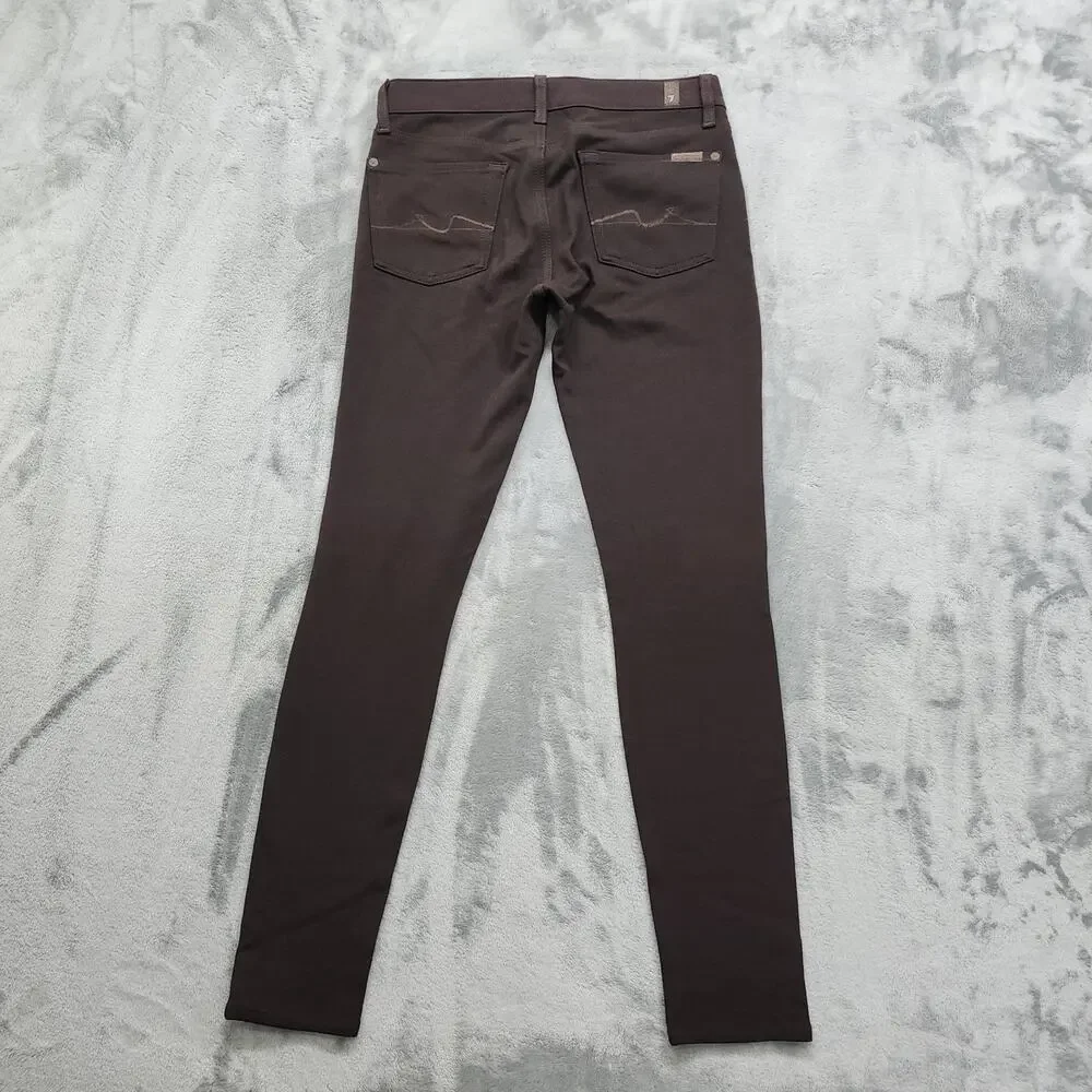 7 For All Mankind 7FAM Jeans Womens 26 Dark Brown Gwenevere Ankle Skinny Stretch - Picture 2 of 12